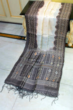 Premium Quality Color Dyed Tussar Silk Needle Karat Nakshi Work Saree in Cream, Woody Brown and Beige