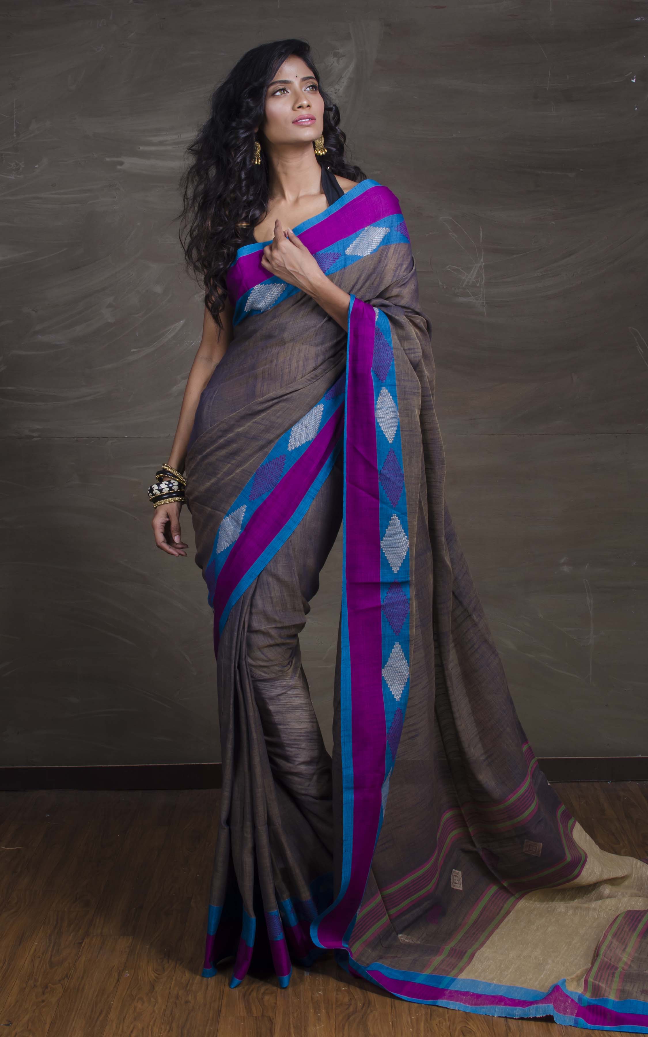 Buy Linen Khadi Cotton and Silk Sarees for Women Online in India – Charkha  Tales