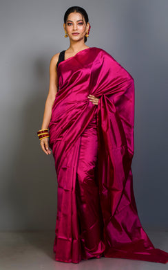 Soft Bishnupuri Katan Silk Saree in Royal Magenta