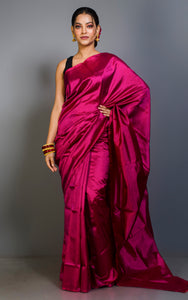 Soft Bishnupuri Katan Silk Saree in Royal Magenta