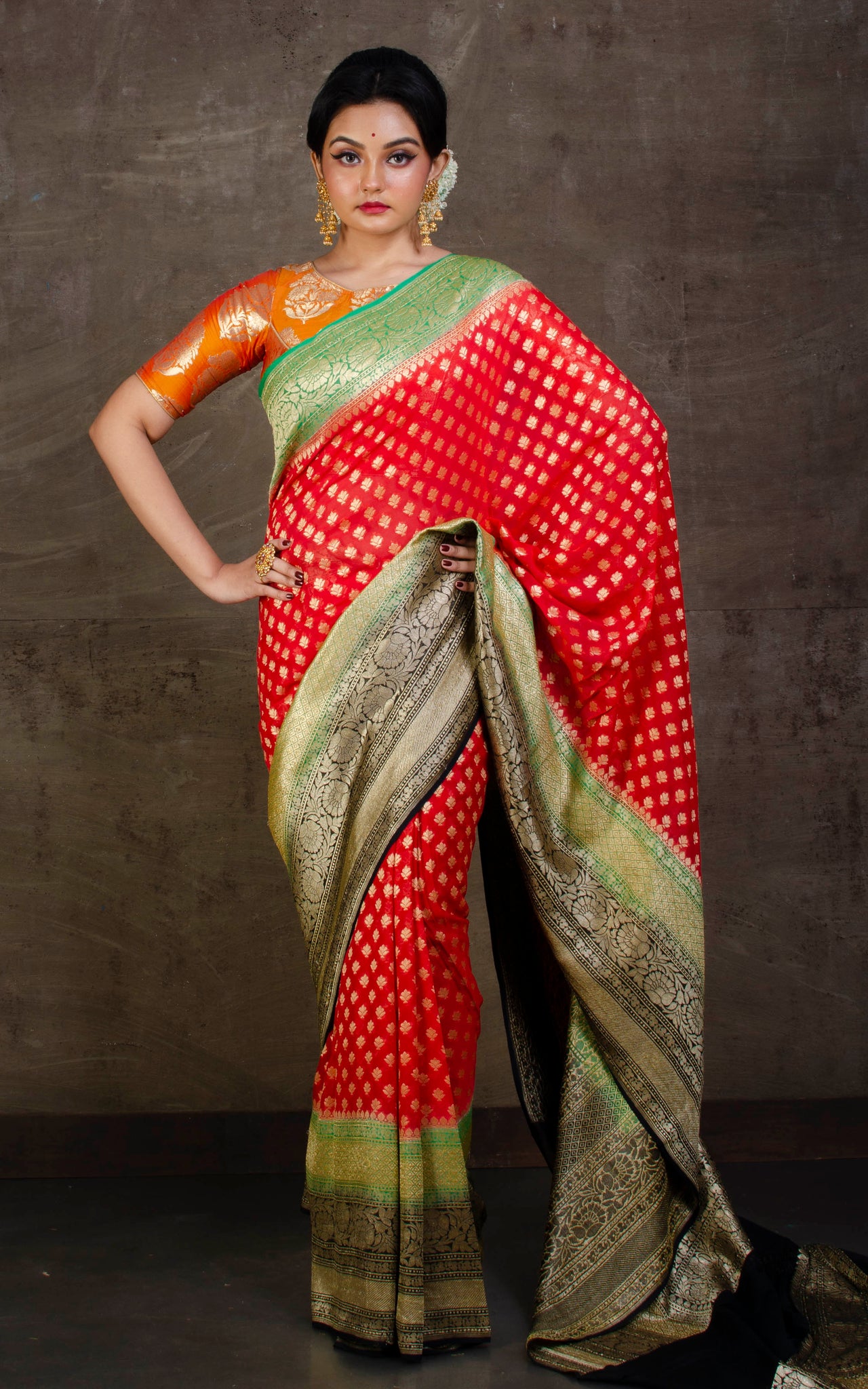 Trandy Banarasi Silk skirt and top