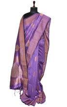 Embedded Sequin on Jute Nakshi Motif Work Semi Gicha Silk Saree in Lavender and Antique Golden